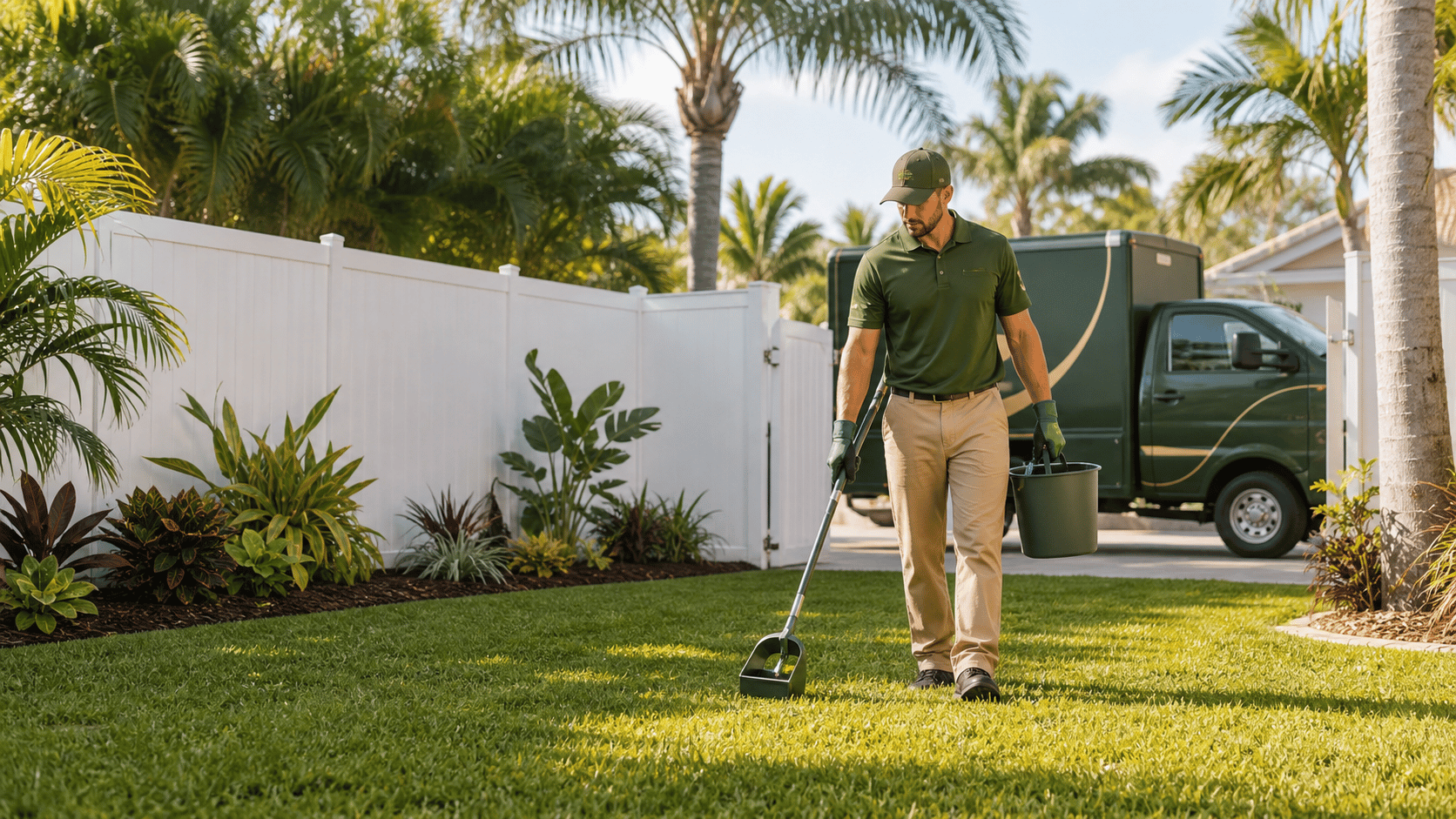 Mastiff Mounds professional pet waste removal service in a clean Tampa Bay backyard