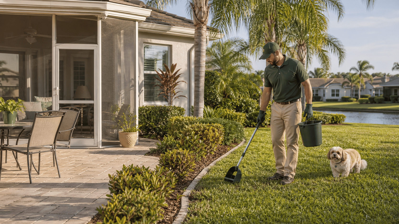 Mastiff Mounds pet waste removal in a clean Sun City Center yard